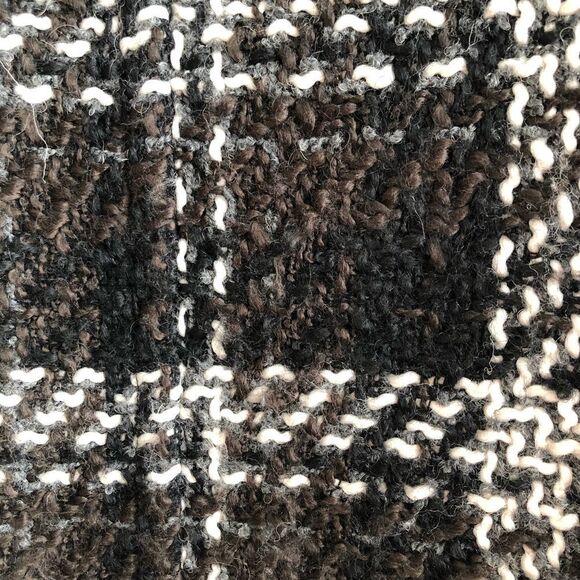 1 Madison Luxe Cozy Outerwear Wool Plaid Knit Winter Pea Coat Jacket - Picture 12 of 15